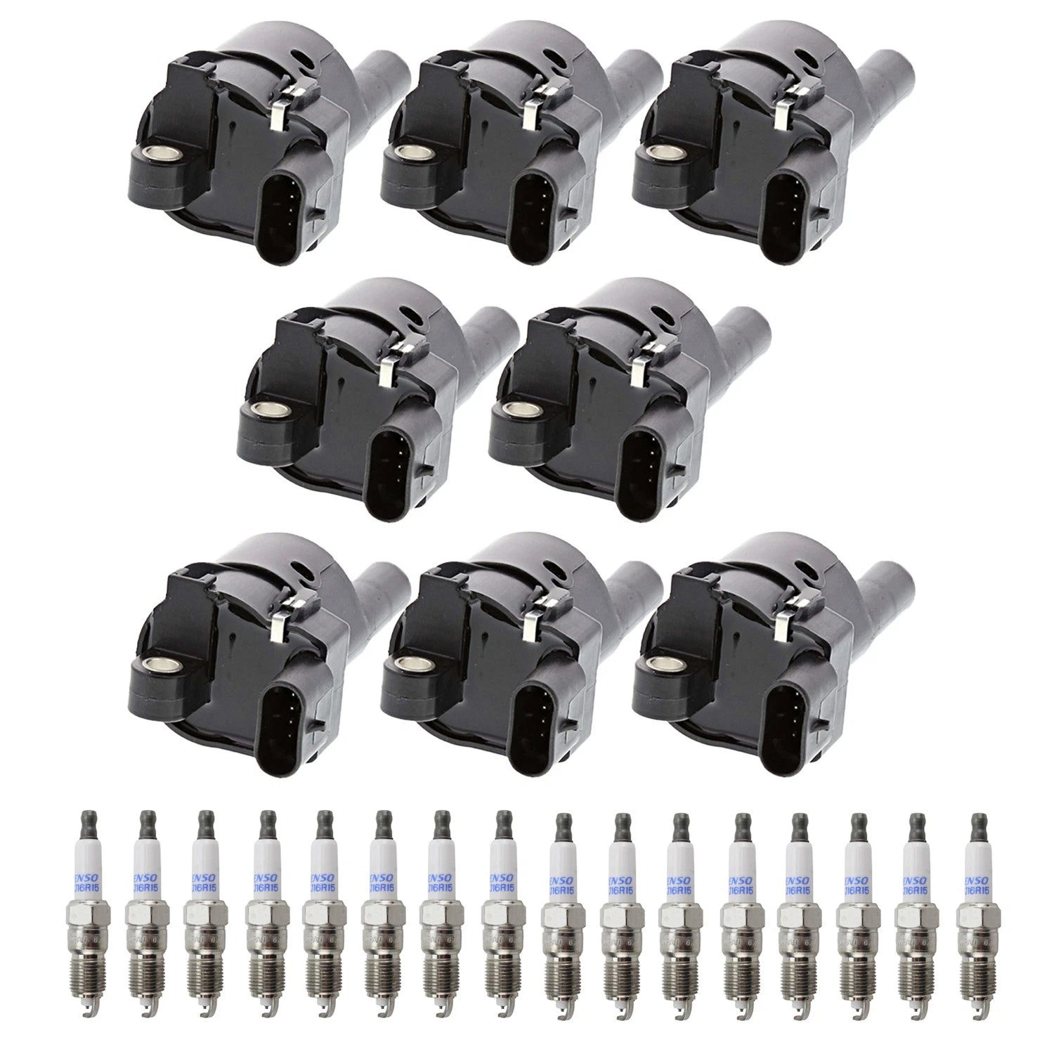 Denso 8 Ignition Coils & 16 Double Platinum Spark Plugs for Savana 2500 (2003–2023)