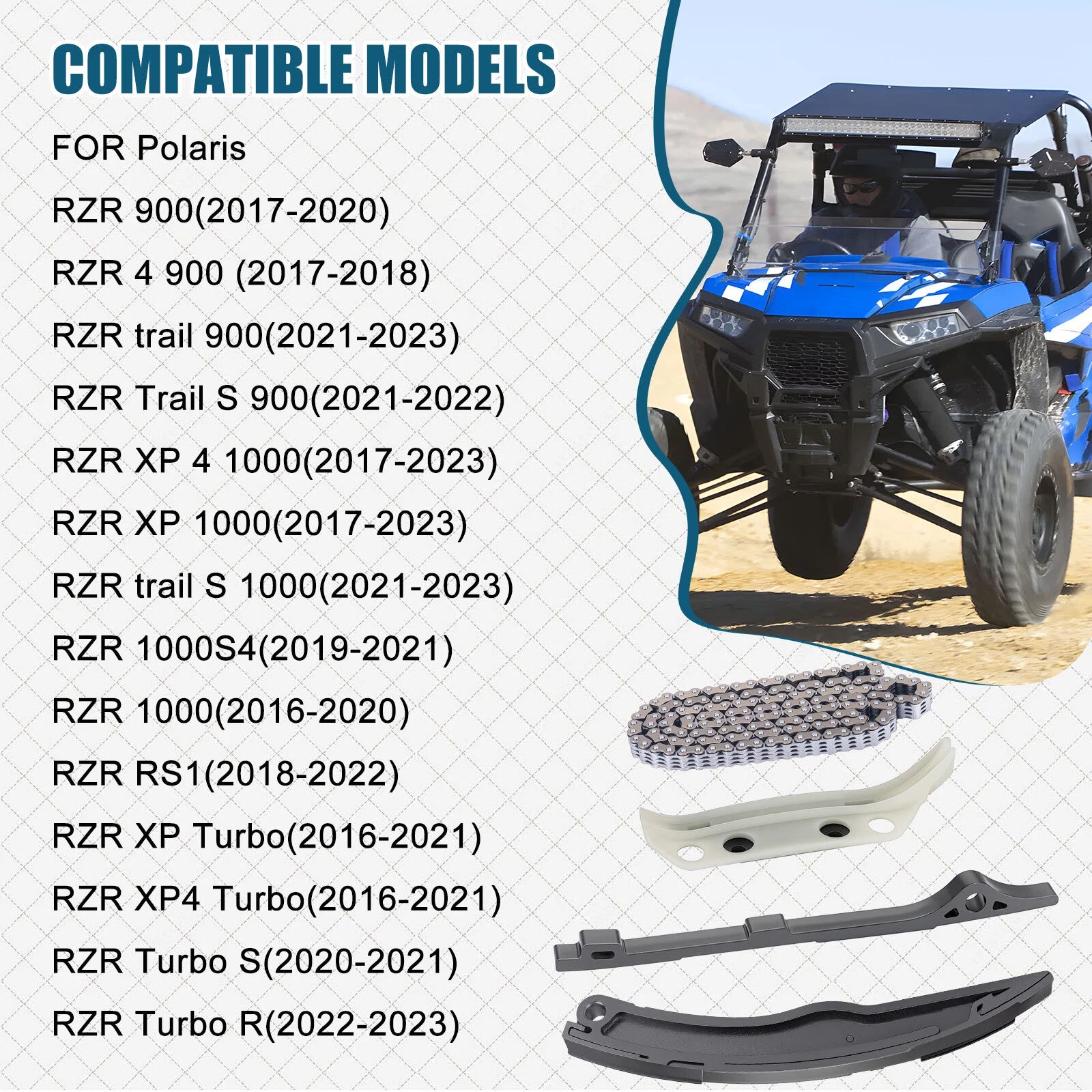Cam Timing Chain & Guide for Polaris RZR XP 4 900 1000 (2011–2020)