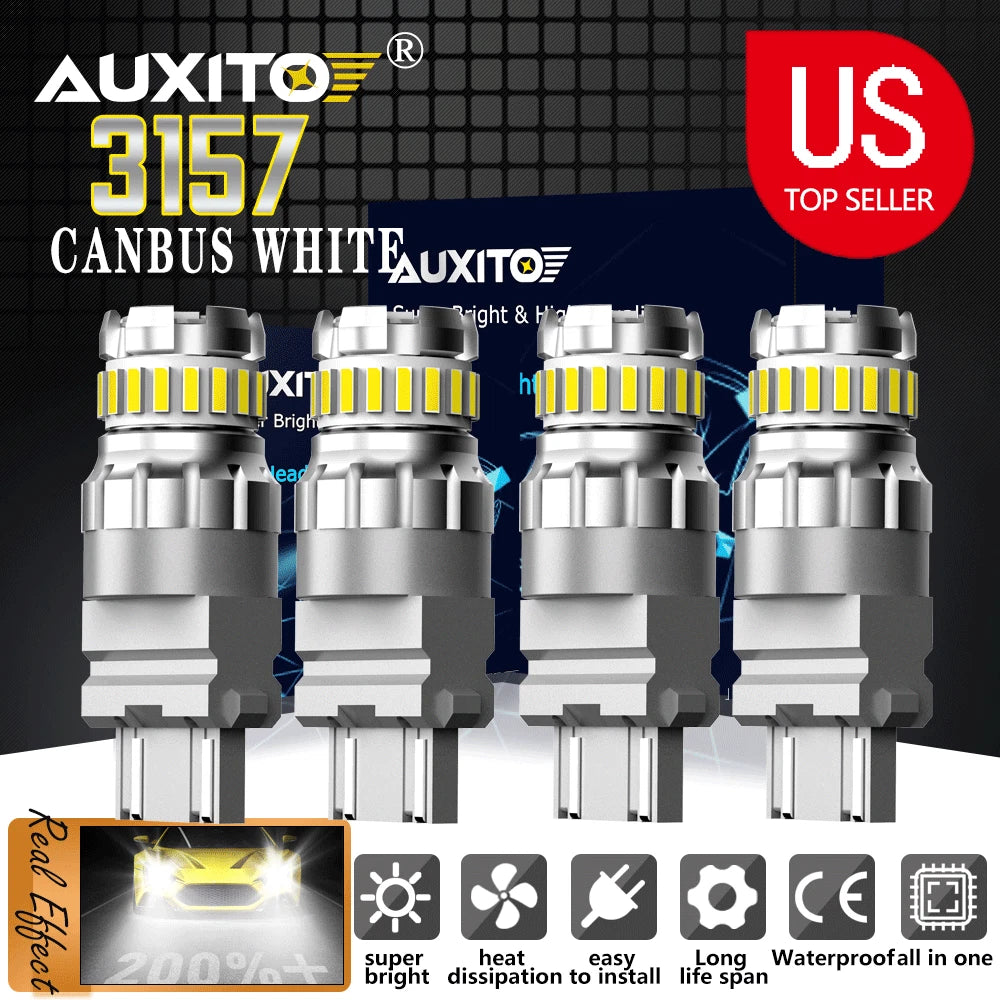 Set of 4 LED Reverse Brake Turn Signal Light Bulbs for Vehicles