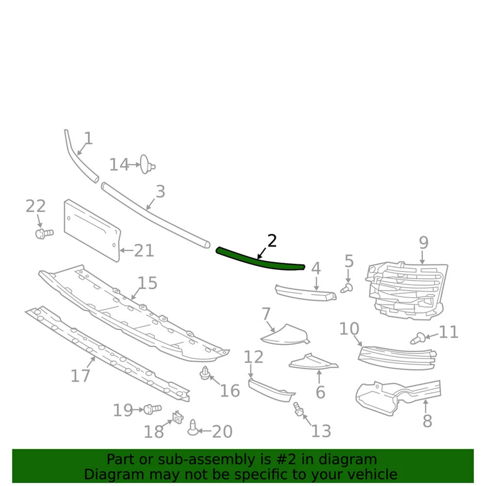 Right Front Bumper Insert Molding Trim for Land Rover Range Rover (2018–2022)