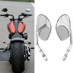 Teardrop Rear View Mirrors for Harley Touring Dyna Softail Sportster