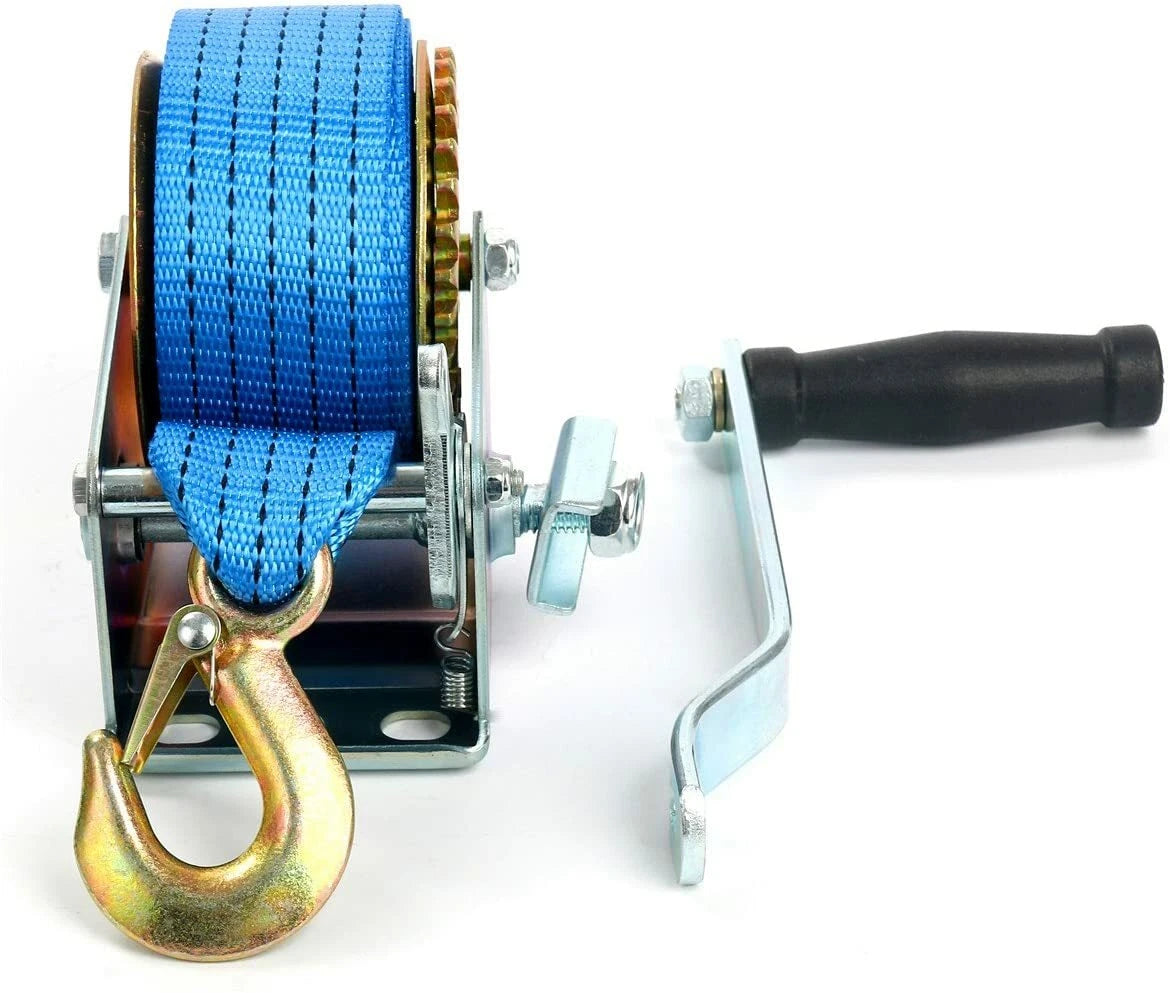 600LBS Hand Winch Steel Cable Crank Strap for ATV Trailer Boat Truck