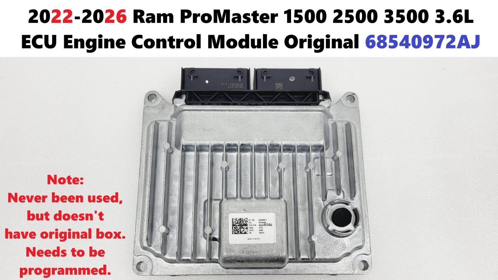 ECU Engine Control Module 68540972AJ for Ram ProMaster 1500 2500 3500 (2022–2026)