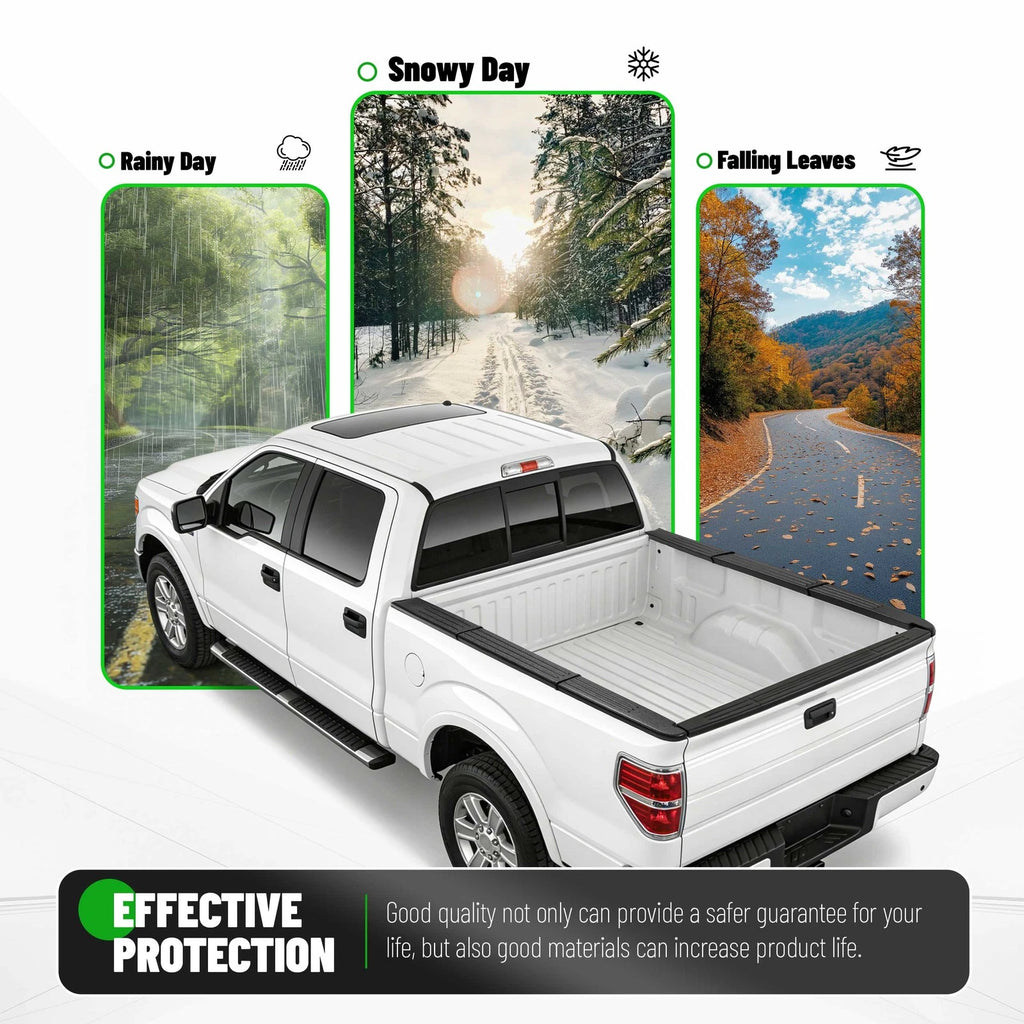 Set of 2 Truck Bed Side Rail Cap Covers for Ford F-150 (2009–2014)