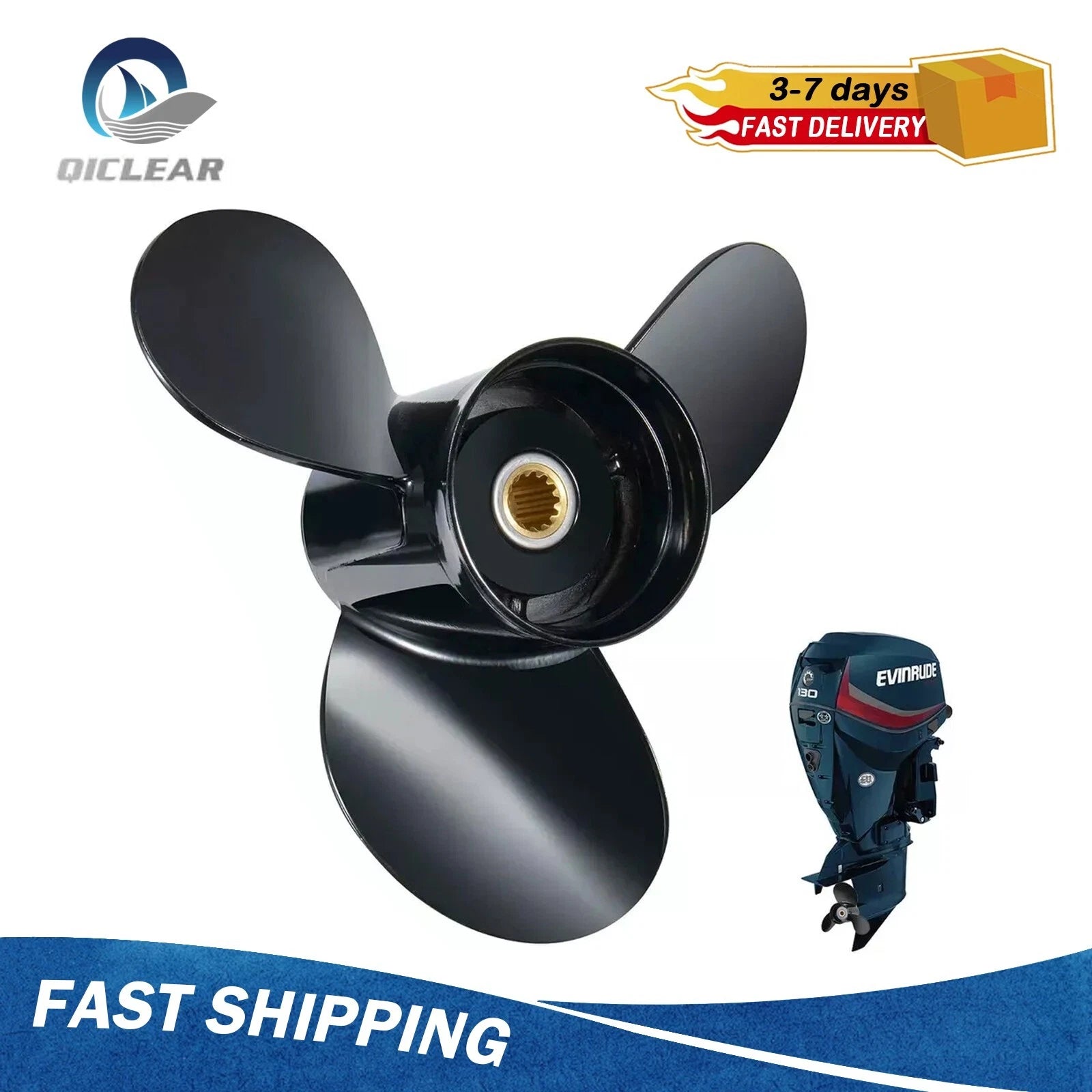 13 1/4x17 Boat Propeller 13 Spline for Evinrude 40-140HP (RHD)