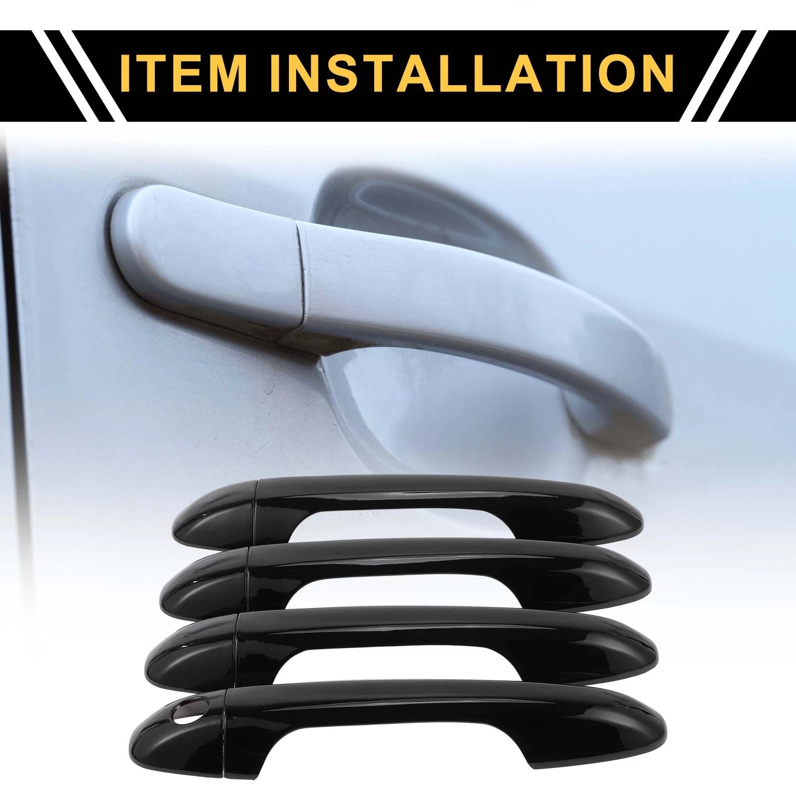 Set of 4 Exterior Door Handle Covers for Toyota Tacoma (2016–2023) Black
