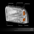 Chrome Housing Amber Corner Bumper Headlight/Lamp for Ford Super Duty (2005–2007)