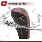 1Pc Gear Shift Knob Cover for Ford Fiesta (2009–2012) Black Brown Faux Leather