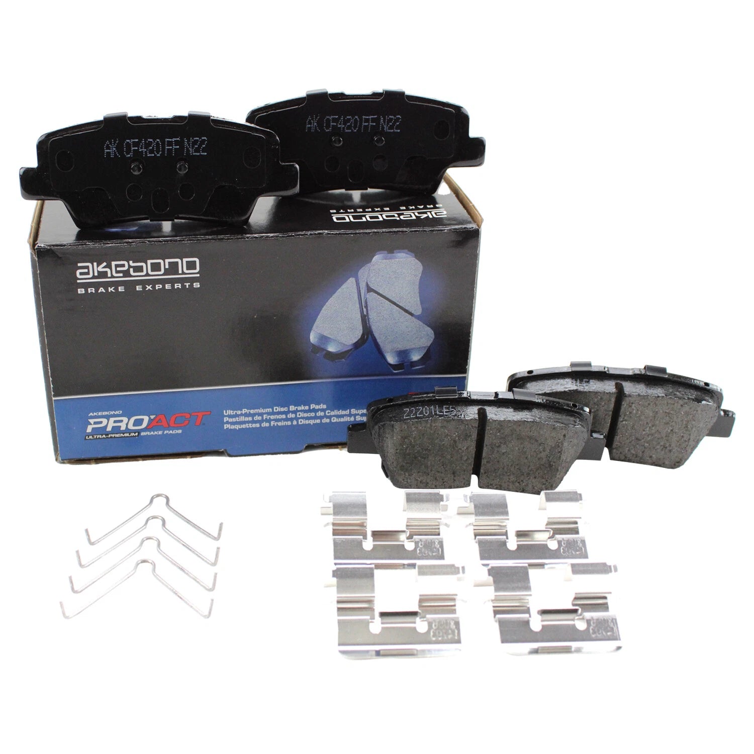 Akebono ProACT Rear Disc Brake Pads for Elantra GT Sonata Veloster Optima Rondo (2013–2019)