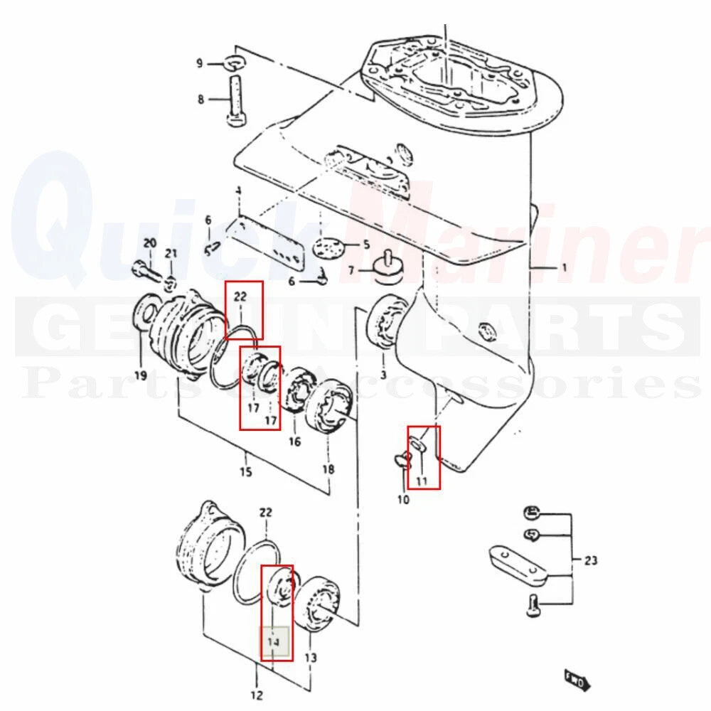 Lower Unit Seal Kit with O-ring Gasket for Suzuki DT5LD DT6 DT8LD