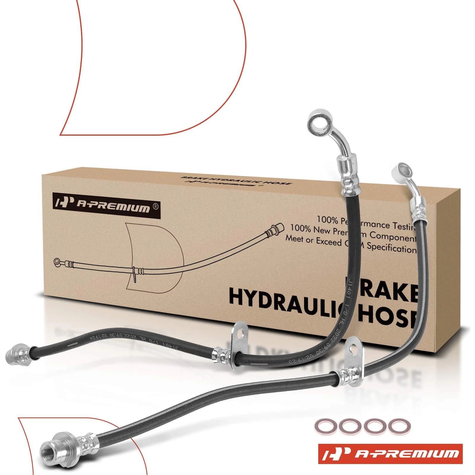 2X Front Brake Hydraulic Hose for Honda Civic (2002–2005)
