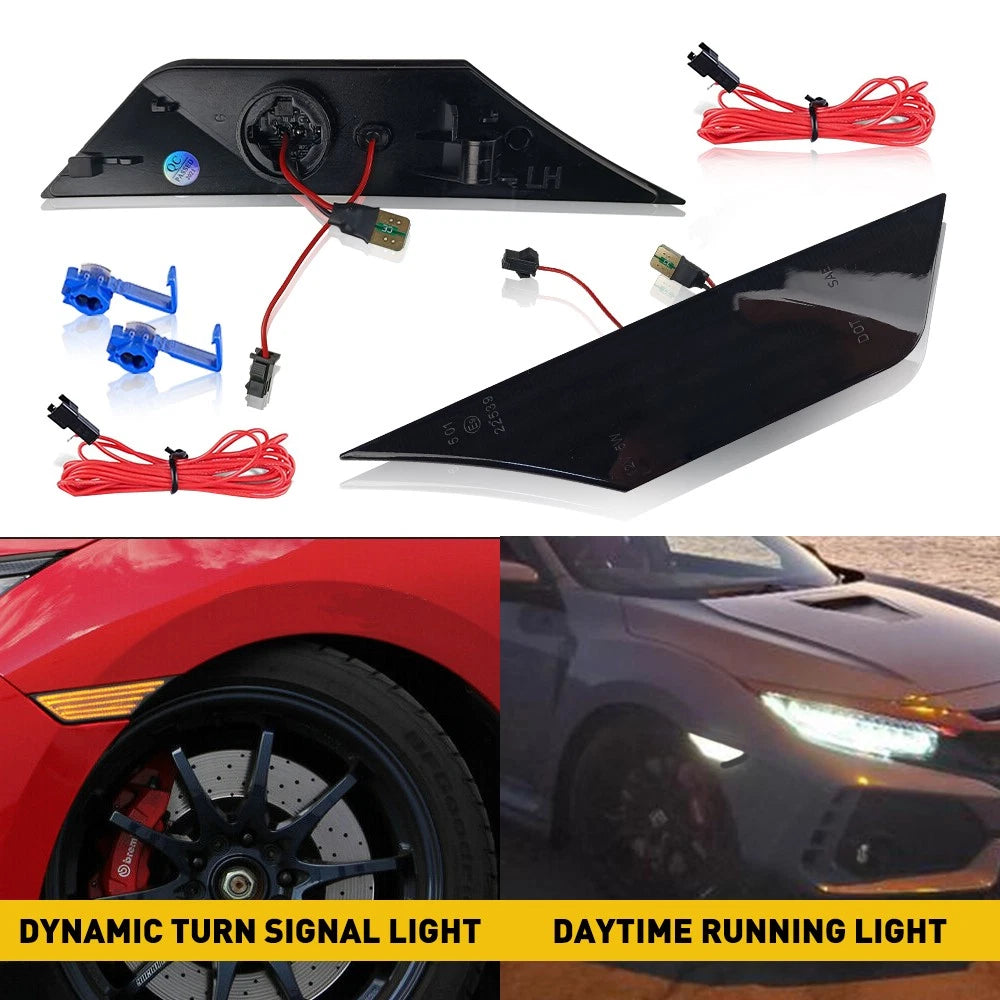 LED Side Marker Lights for Honda Civic (2016–2021) - Smoke, Switchback