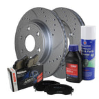 Front Brake Kit 325mm Drill Rotors Bosch Semi-Met Pad for Buick Chevy GMC Saturn