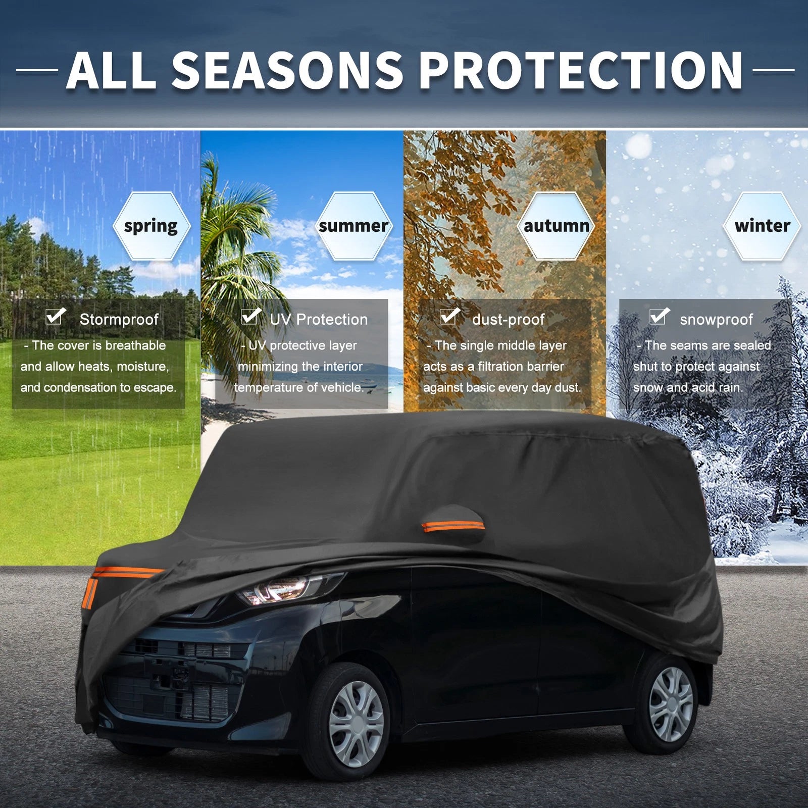 Waterproof Car Cover for Nissan Roox (2019–2023) - Aluminum Film, Zipper