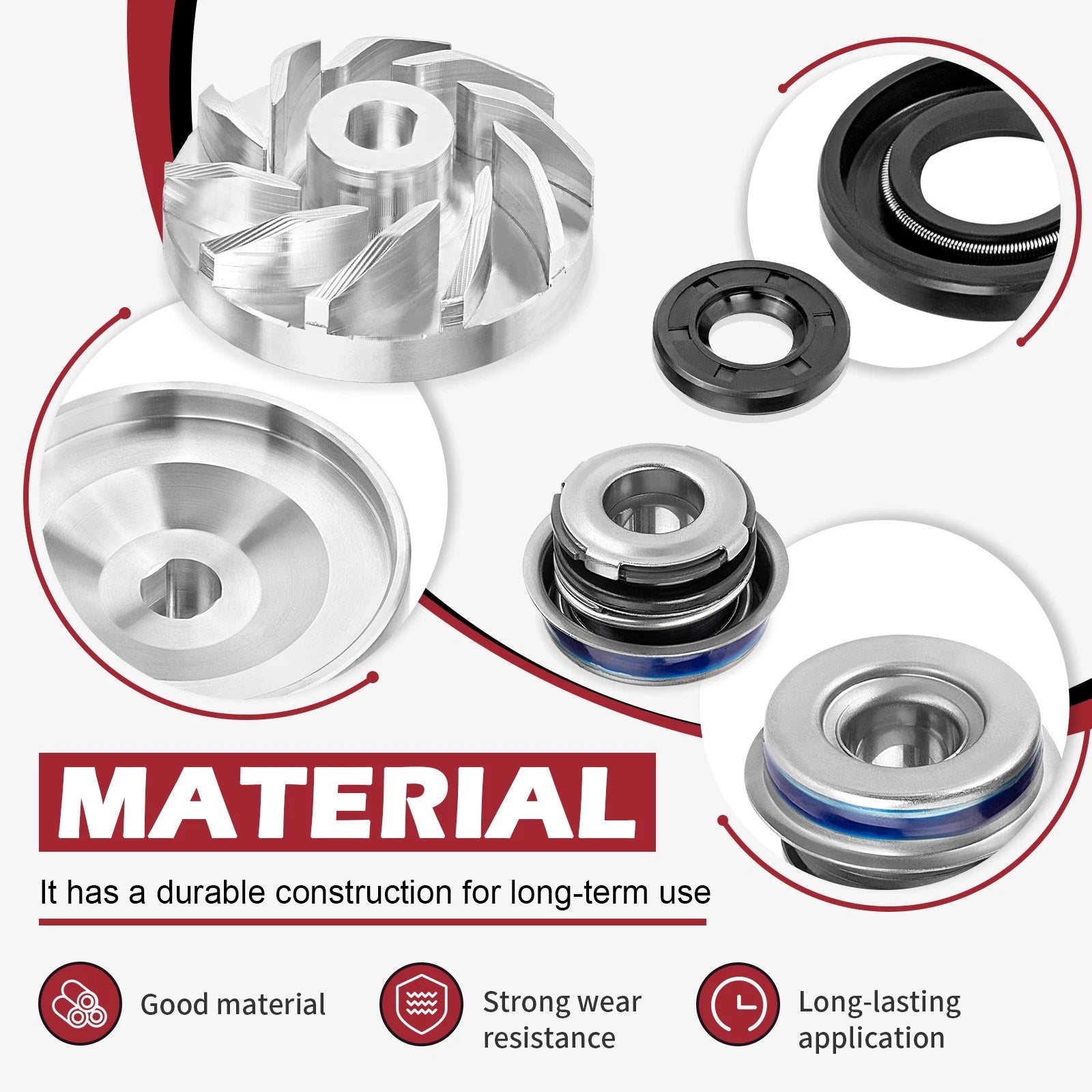 Water Pump Impeller w/Gasket Seal for Polaris Switchback Indy RMK (2012–2023)