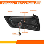 Set of 2 Black 5" Oval Side Step Nerf Bars for RAM 1500 (2019–2020)