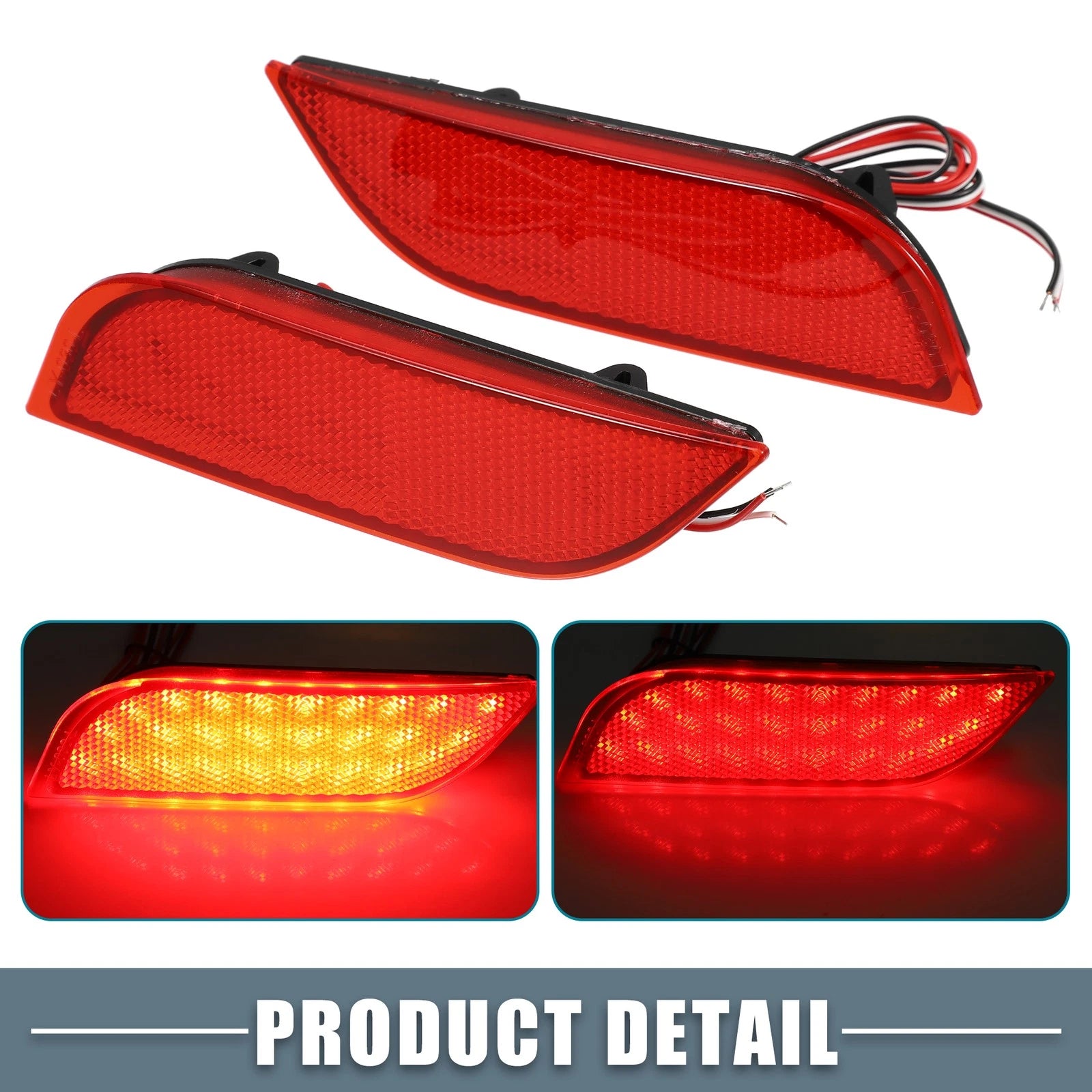 2X Rear Bumper Reflector LED Brake Tail Light 84281FG000 for Subaru Impreza (2017–2021)