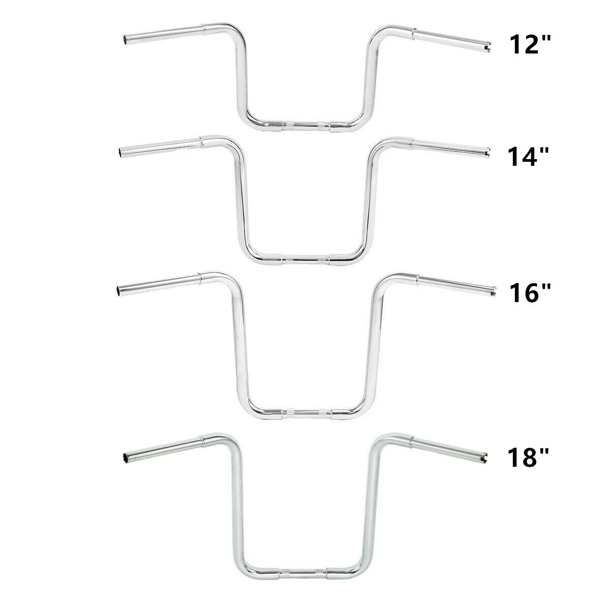 Ape Hanger Handlebar 12'' 14'' 16'' 18'' for Harley FLST FXST