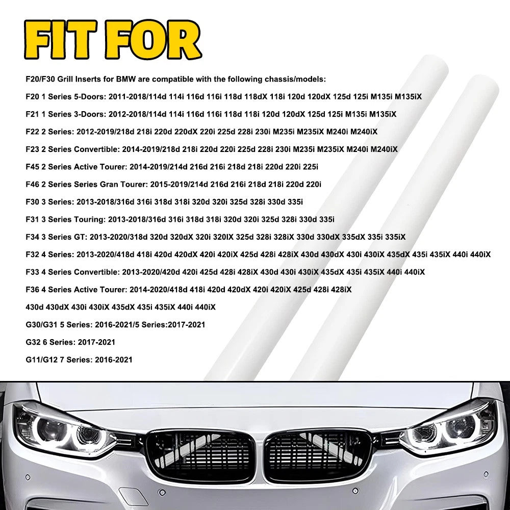Grill Bar V Brace for BMW 3 Series F30 F31 (2012–2019) White Trim