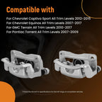 Rear Disc Brake Caliper Set for GMC Terrain (2010–2017) / Saturn Vue (2008–2010)