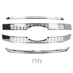 Chrome Grille Overlay Trim for Ford F250 F350 F450 Super Duty (2017–2019)