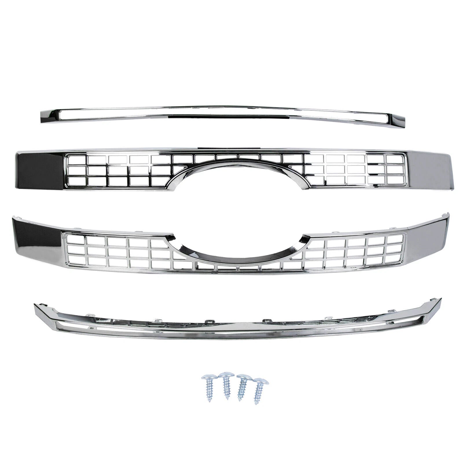 Chrome Grille Overlay Trim for Ford F250 F350 F450 Super Duty (2017–2019)