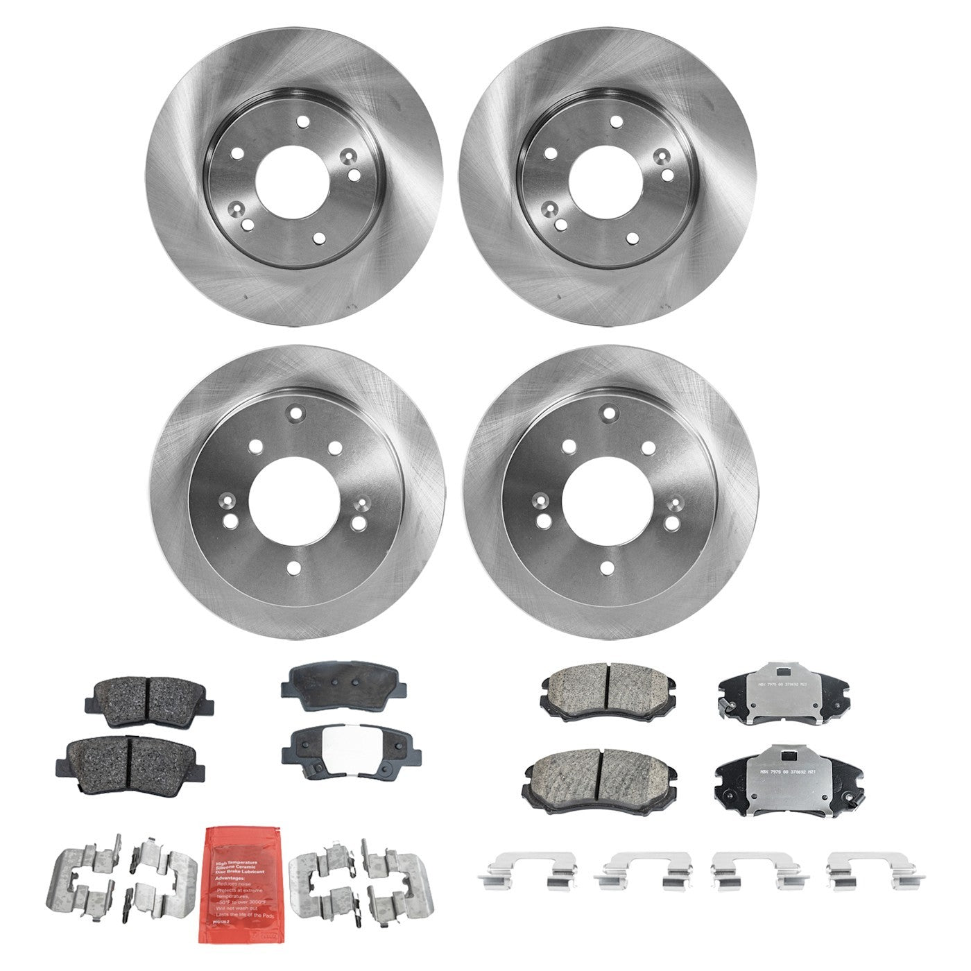 Brake Disc Rotor and Pad Kit for Kia Soul (2010–2011) Ceramic 280mm