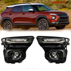 Set of 2 Headlight Halogen Projector Chrome Housing for Chevy Trailblazer