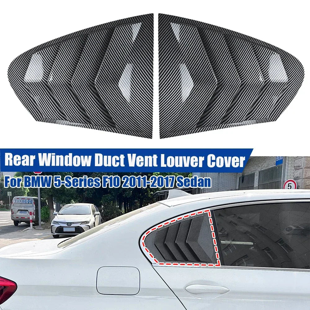Carbon Look Rear Side Window Louver Vent Cover for BMW 5-Series (2011–2017)