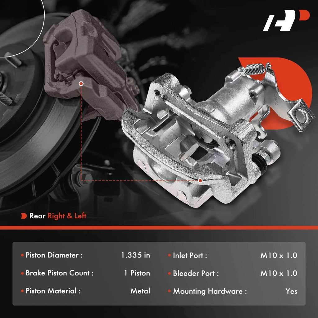 Pair Rear Disc Brake Calipers for Kia Soul (2014–2018)