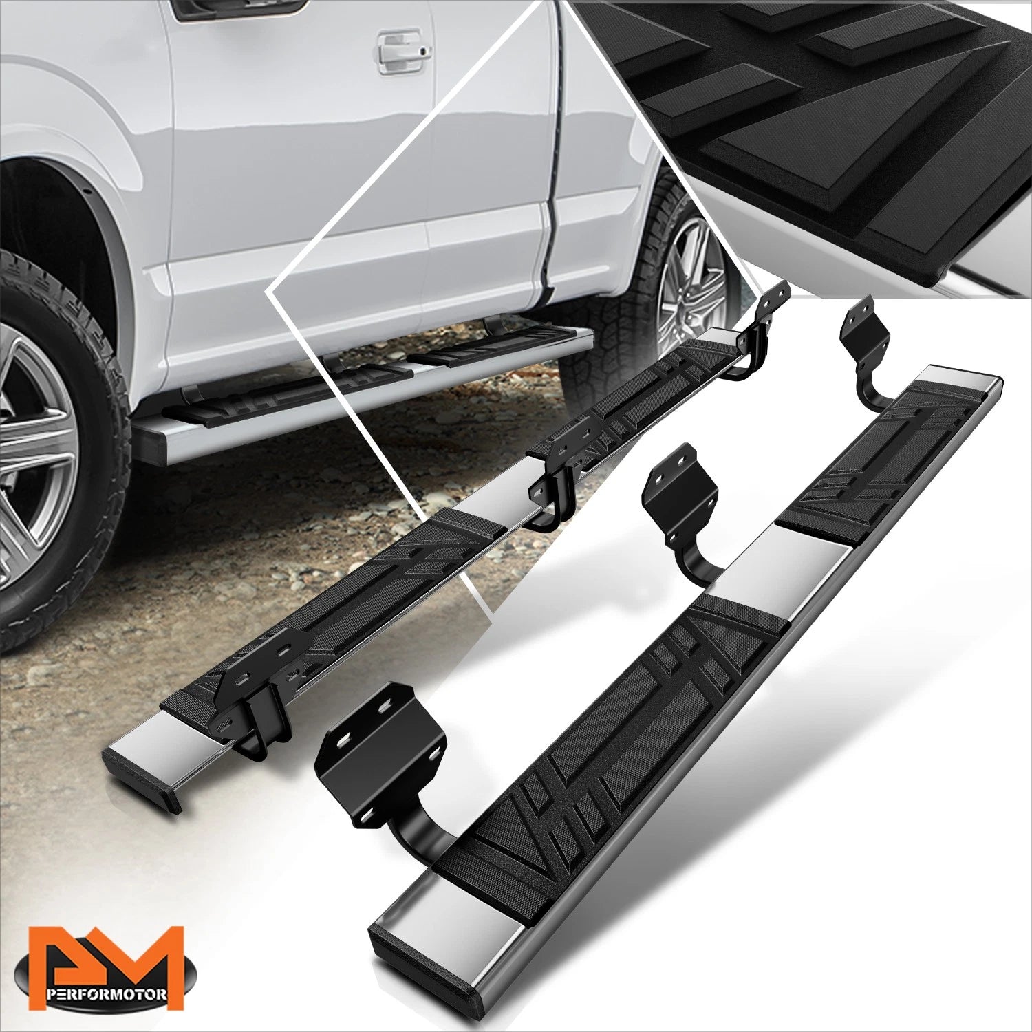 Set of 2 Side Step Nerf Bars for Ford F150 F250 F350 (2017–2024)