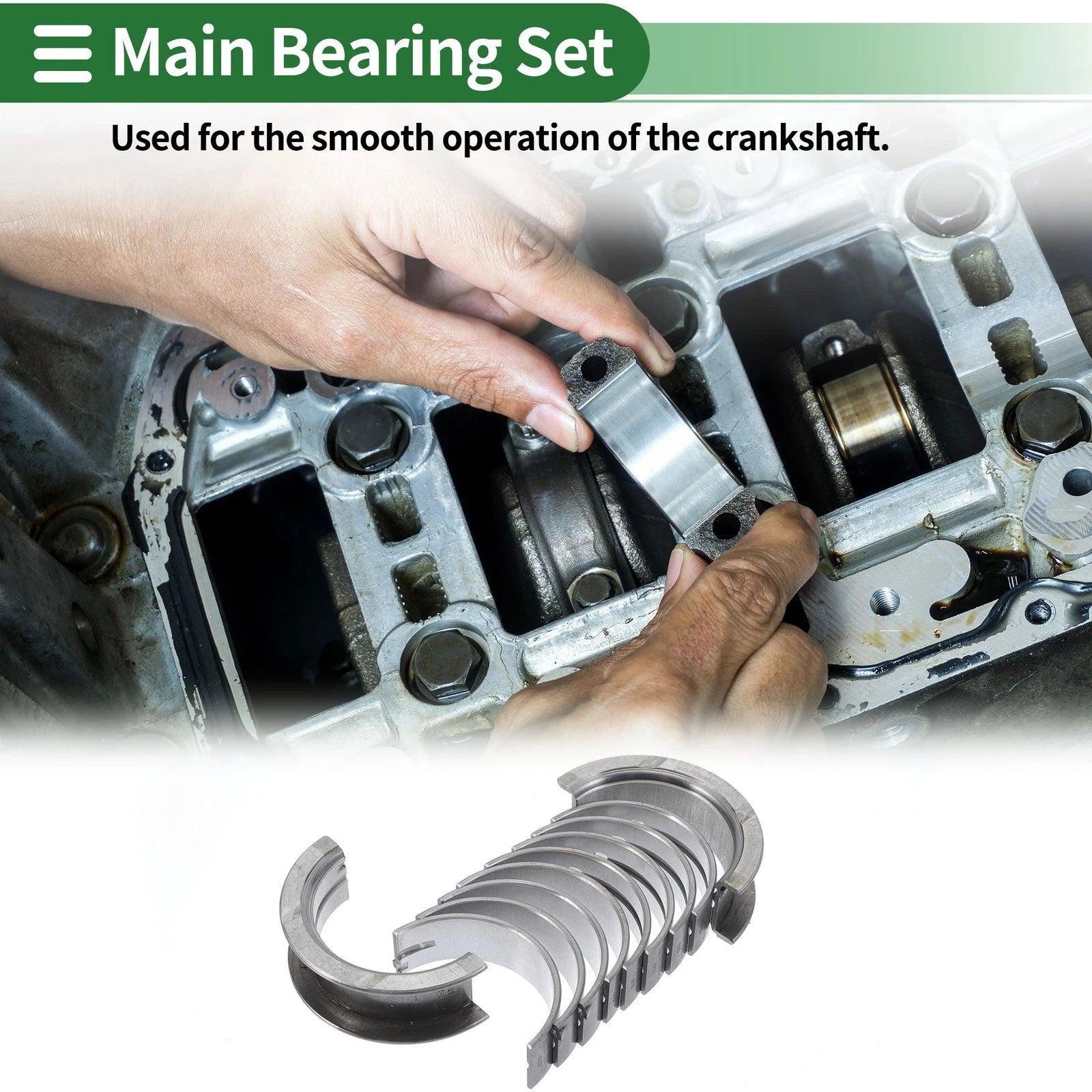 Main Bearing Set No. 2102026040 for Hyundai Accent (1995–2011) 10 Pcs