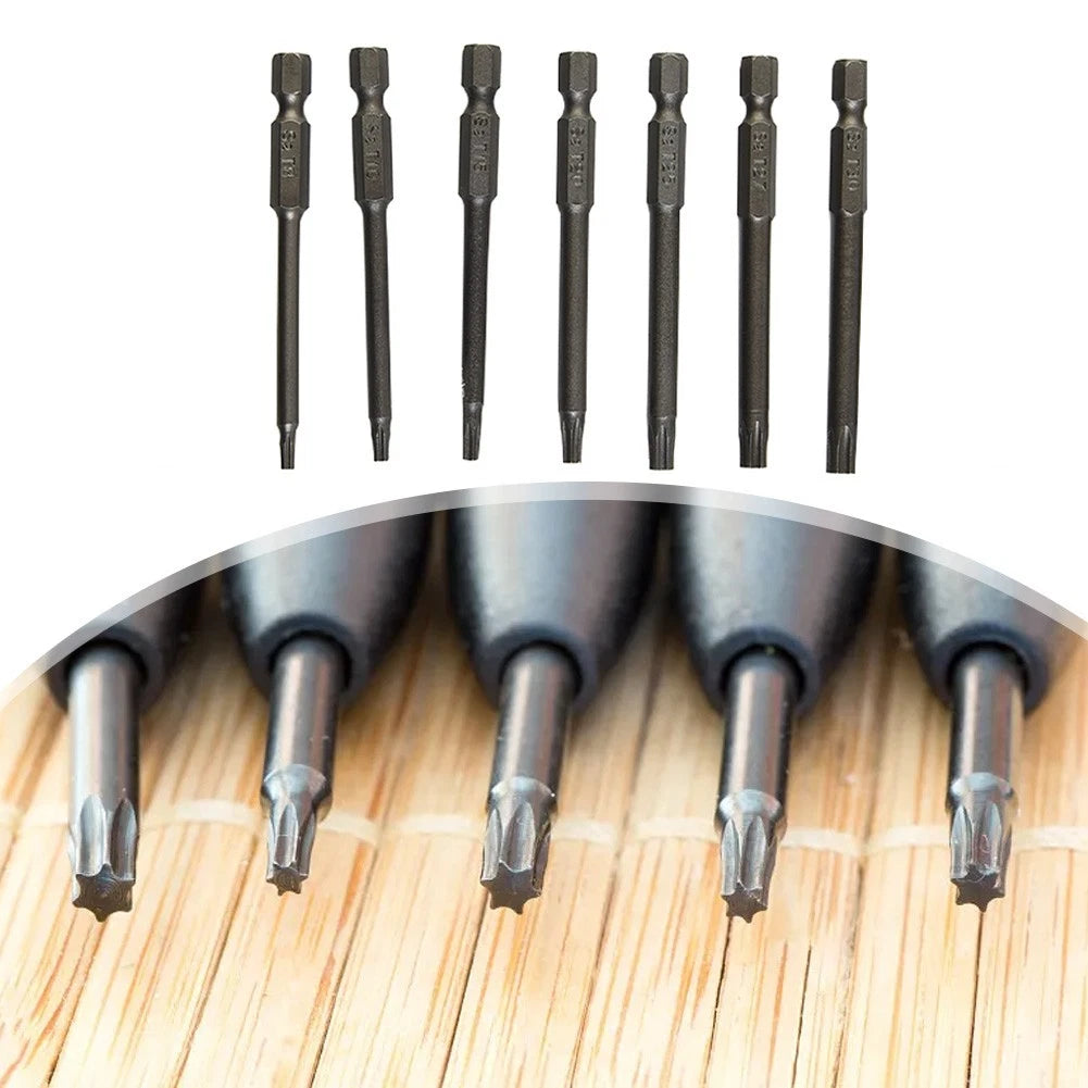 7pcs Torx Bit Set Magnetic Hex 75MM for Automotive Repair Tools
