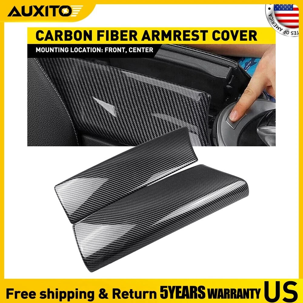ABS Carbon Fiber Armrest Storage Box Cover for Mercedes C-Class W205 (2015–2021)