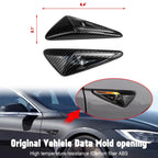Black Carbon Fiber Style Side Camera Decoration for Tesla Model 3 & Y (2018-2024)