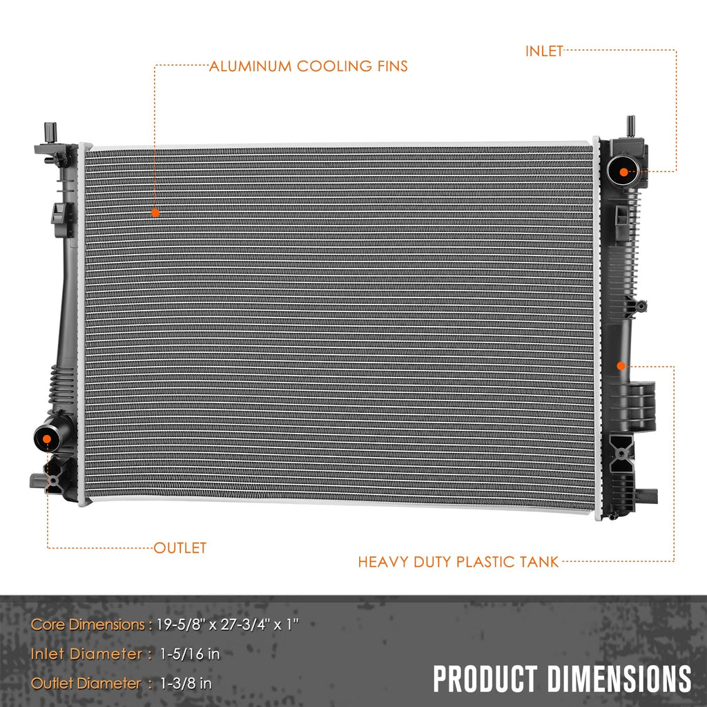 Aluminum Radiator for Chrysler Pacifica Voyager (2017–2023) DPI-13641