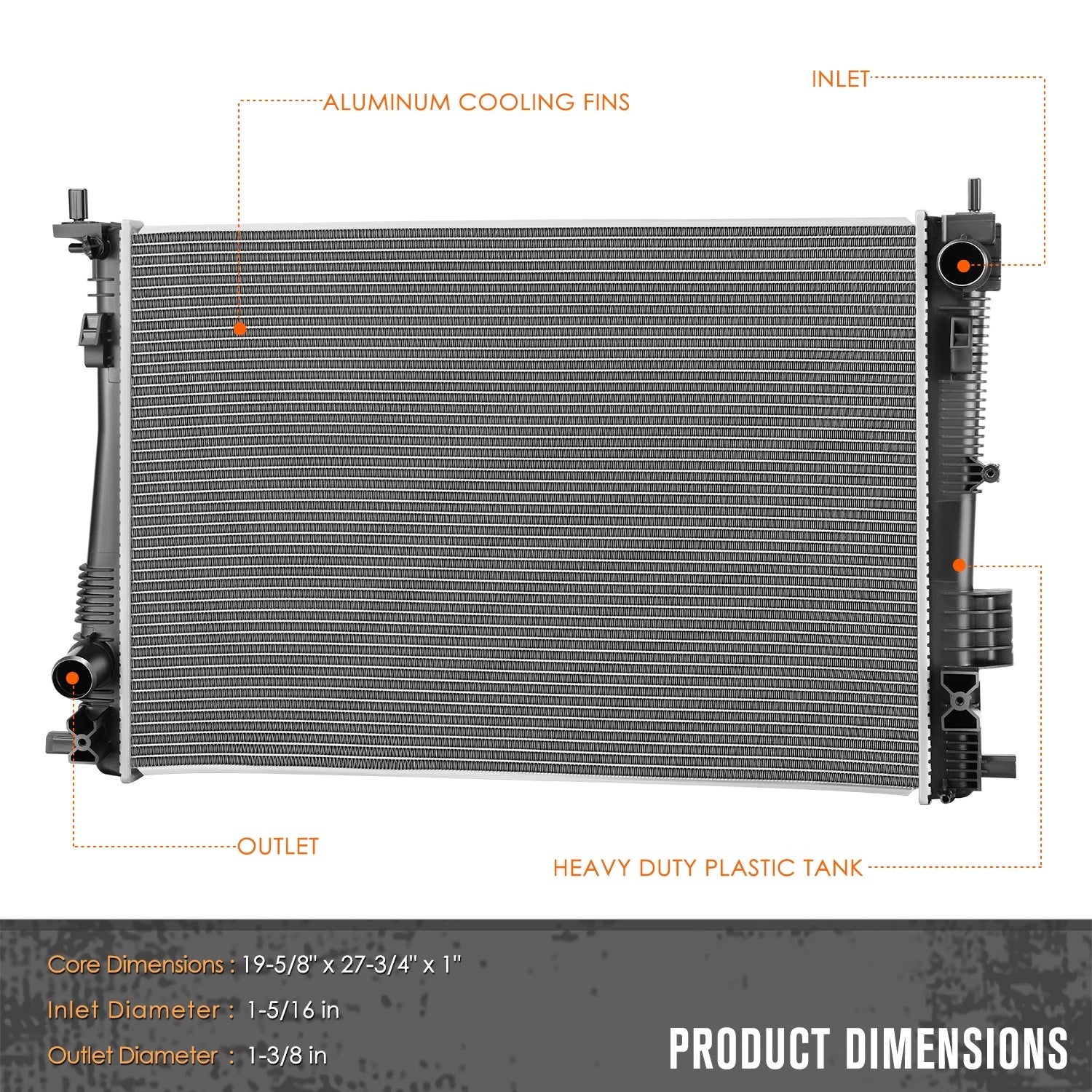 Aluminum Radiator for Chrysler Pacifica Voyager (2017–2023) DPI-13641