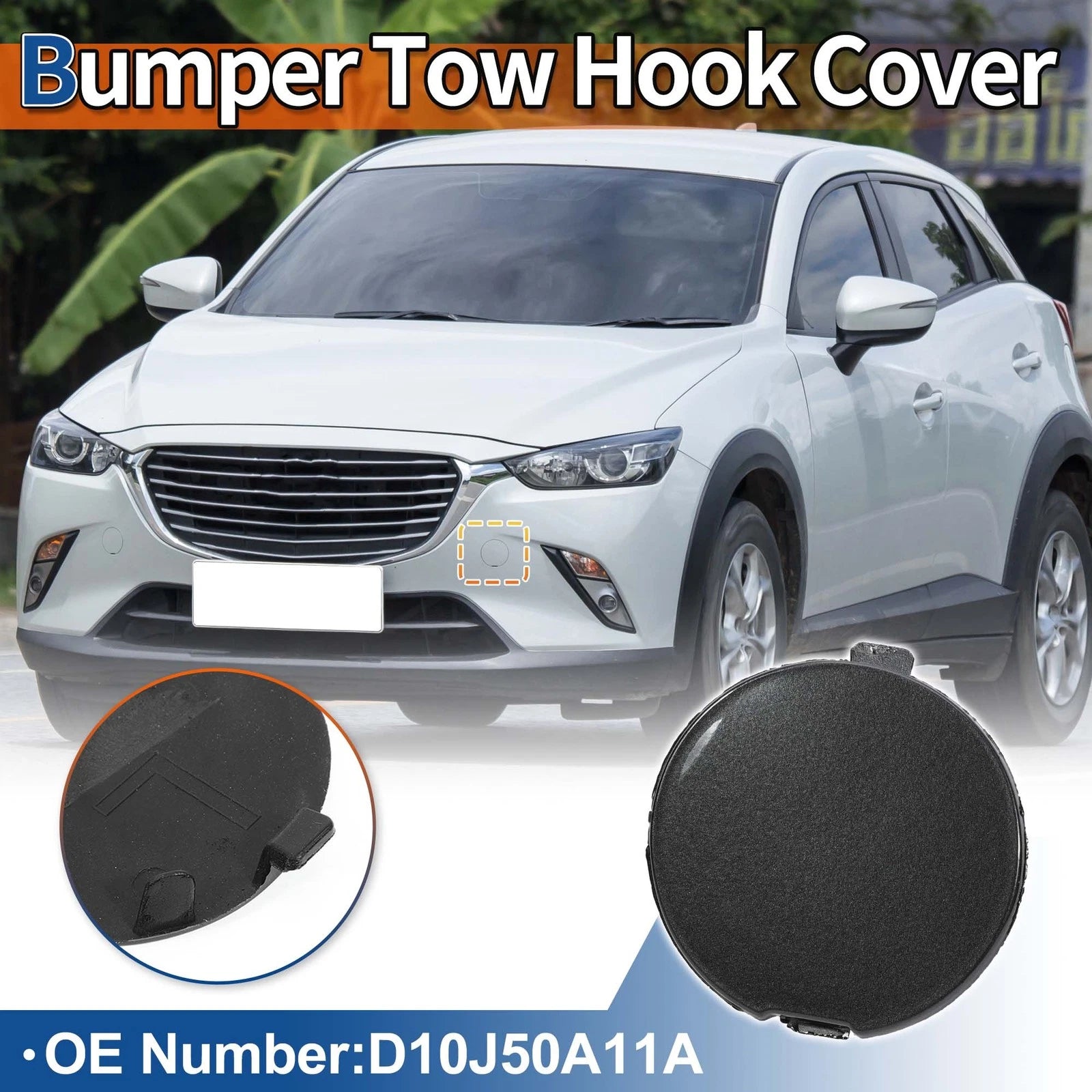 Tow Hook Cover for Mazda CX-3 (2016–2021) No.D10J50A12A Machine Gray