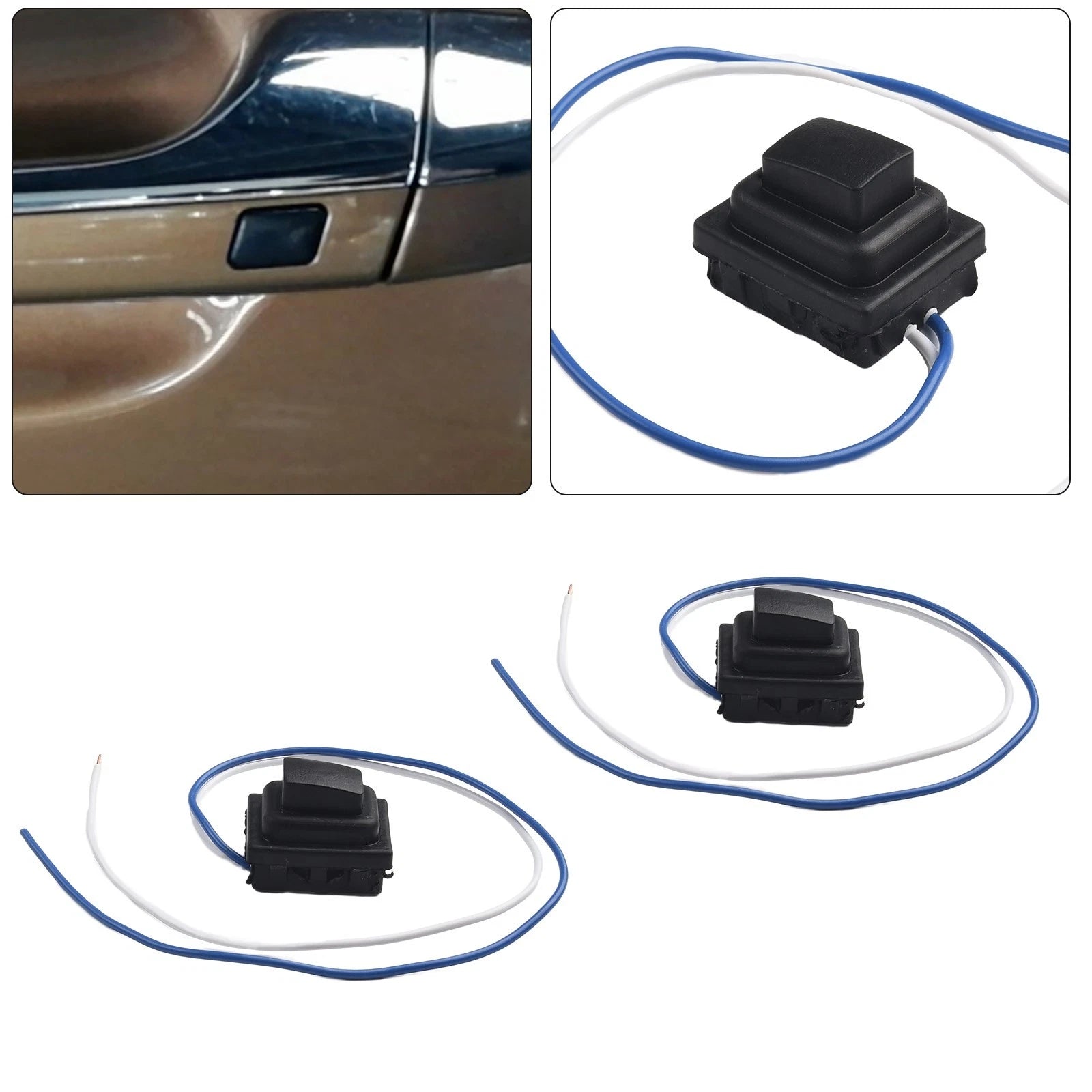 Button Switch Front Door Handle Kit for 82651D3710 82661D3710 Rubber
