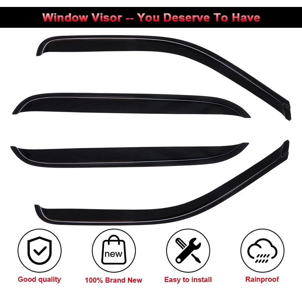 Window Visor Rain Vent Shade Guard Deflector for Silverado/Sierra (2000–2007)