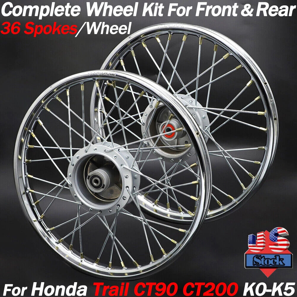 Wheel Rim & Hub Kit with 36 Spokes for Honda Trail CT90 CT200 (K0-K5)