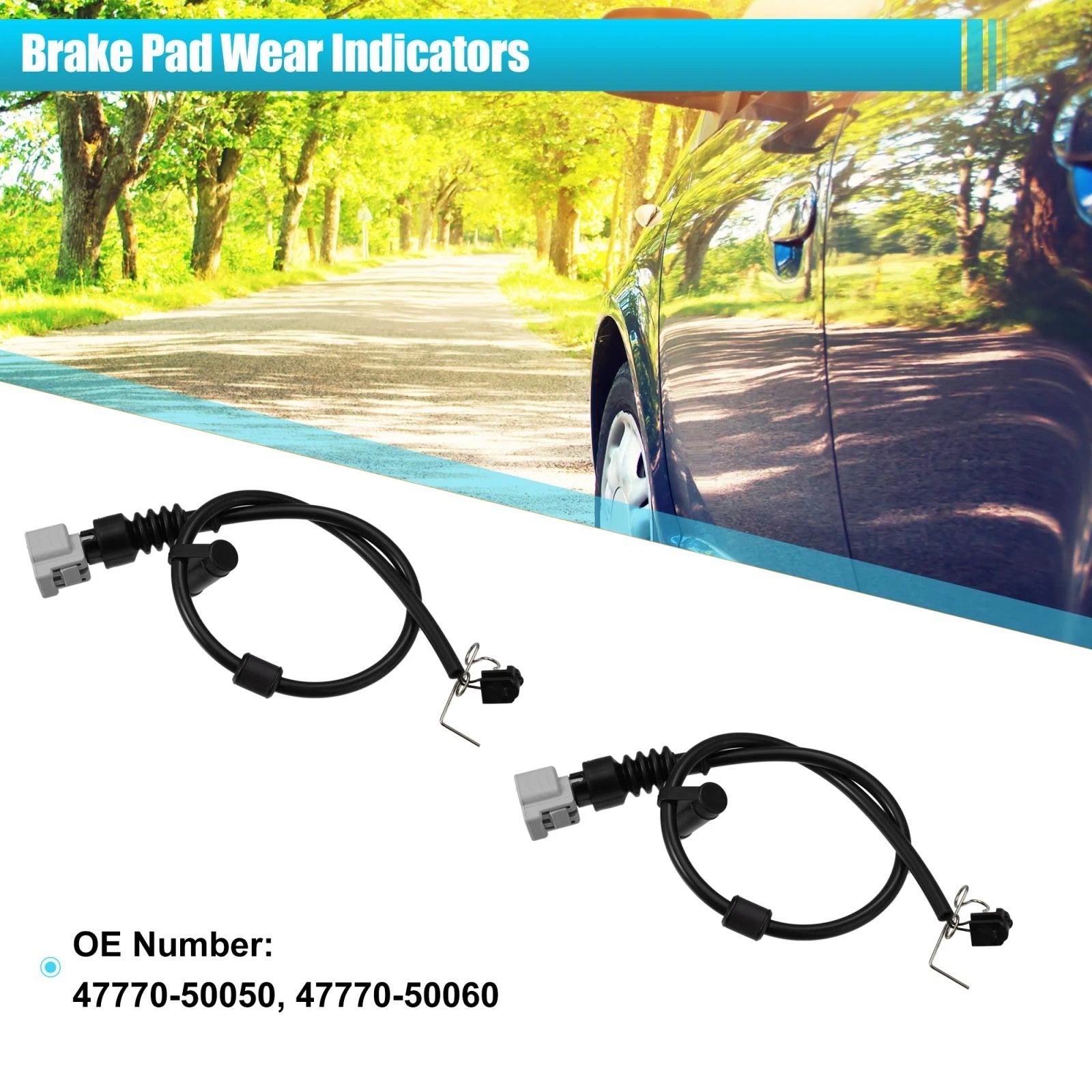 2X Brake Pad Wear Sensor 47770-50050 for Lexus LS430 (2001–2006)