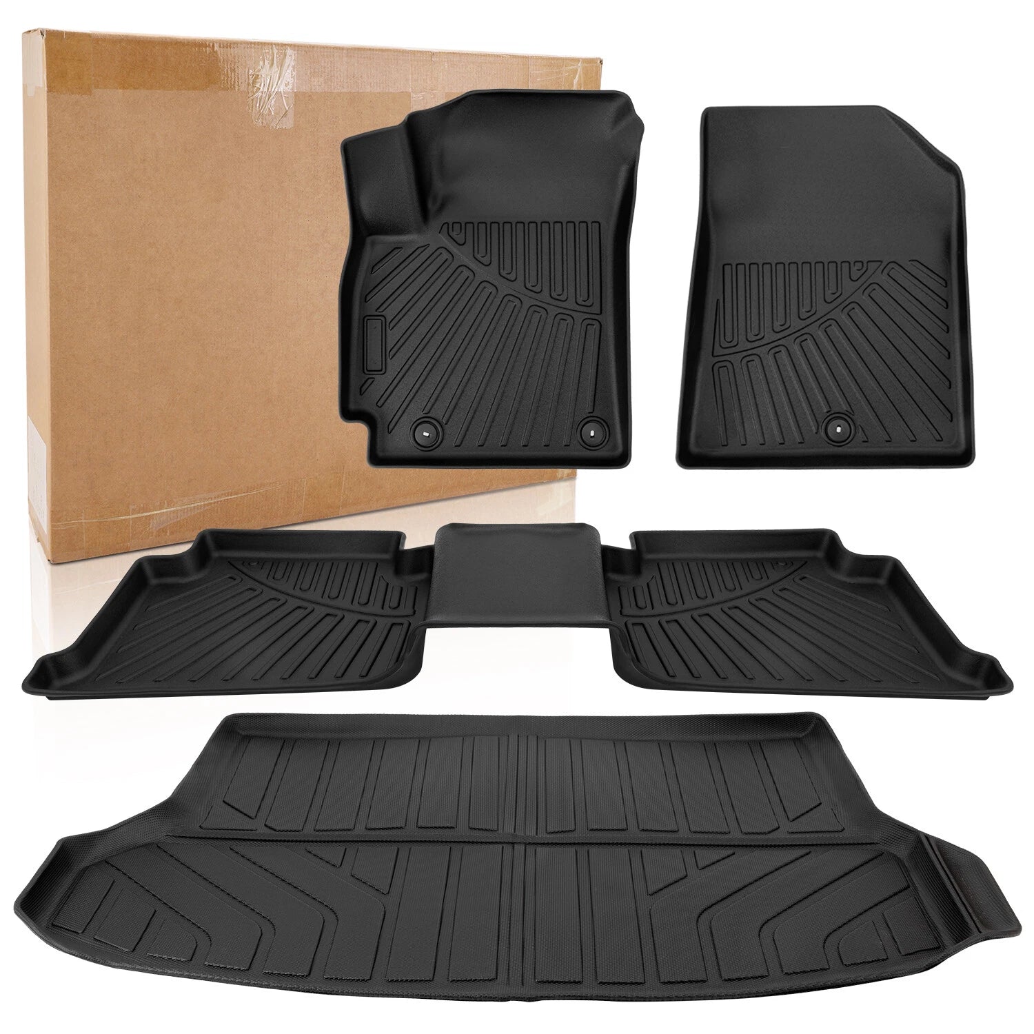 Set of 2 Front & Rear Floor Mats for Kia Seltos (2021–2025) TPE Rubber