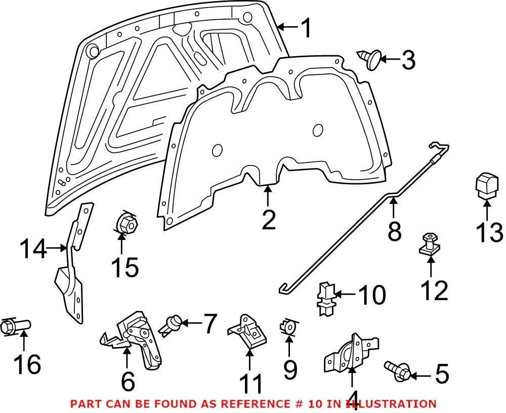 Radiator Support Baffle Clip for Chrysler Dodge (2008–2010)