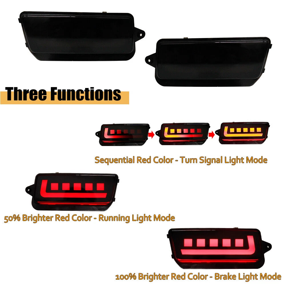 Set of Smoked Lens LED Bumper Brake Tail Lights for Jeep Grand Cherokee (2005–2010)