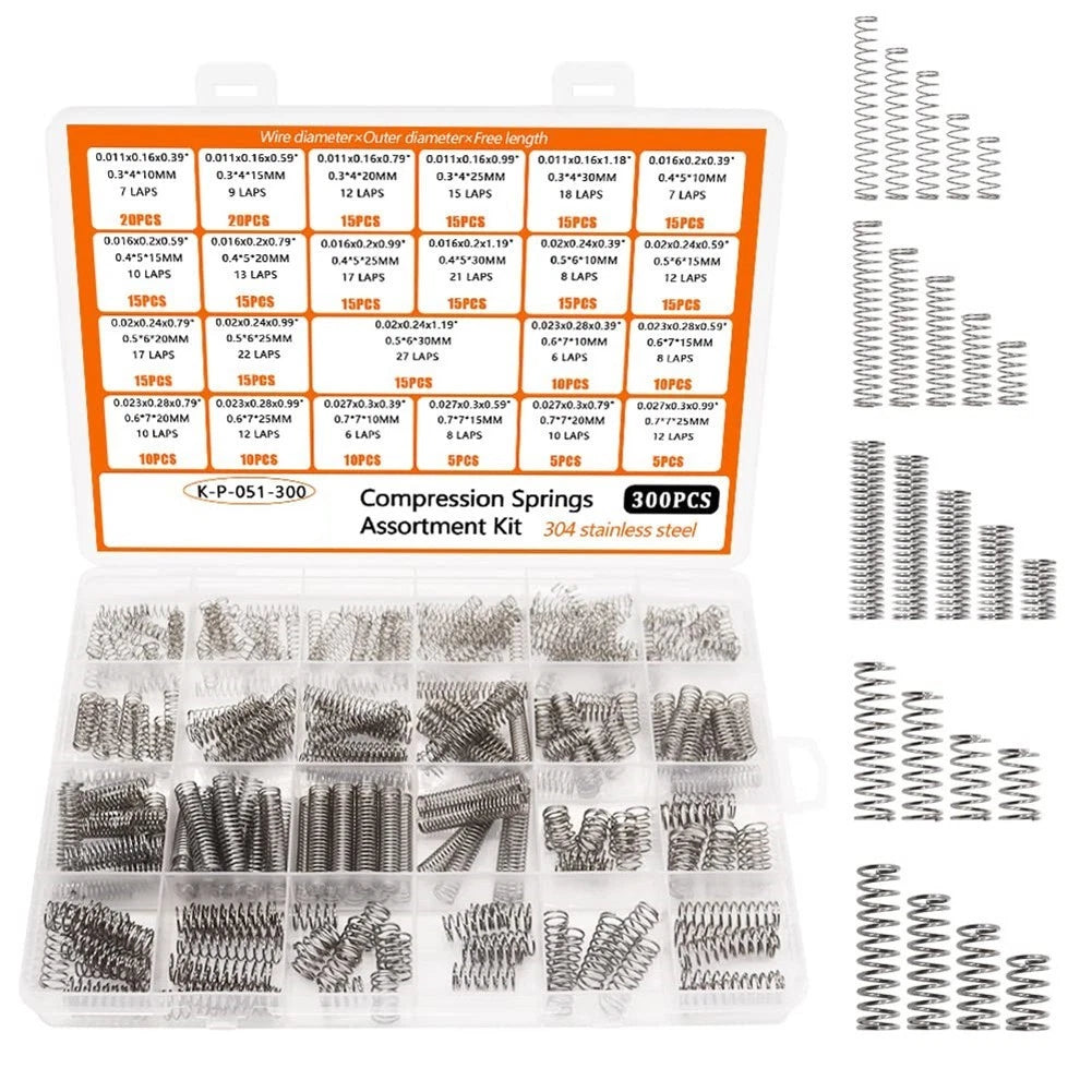 Compression Spring Assortment for Various Makes and Models (300 Pieces)