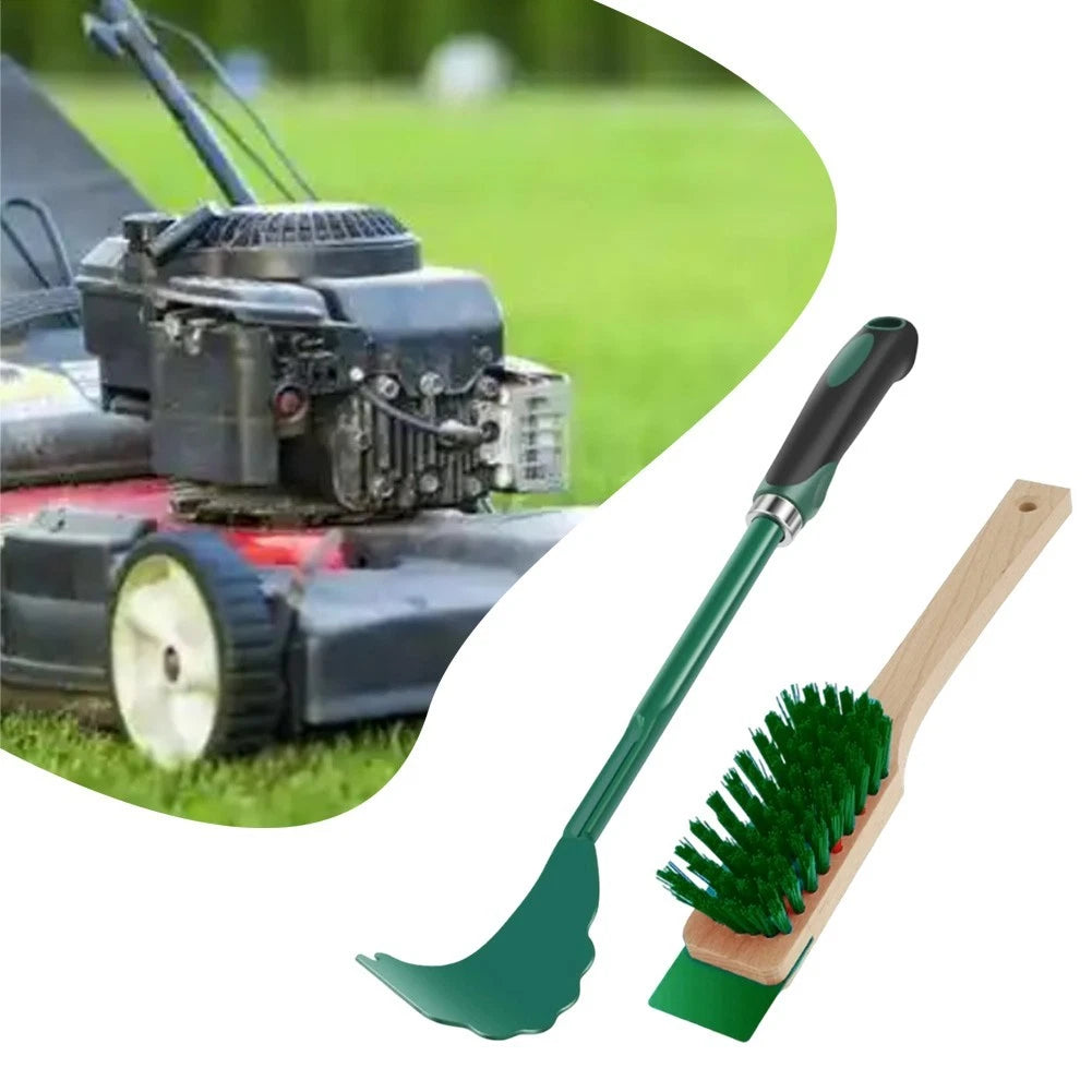Brush Kit for Cleaning Lawnmower Blades and Garden Equipment