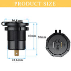 USB QC 3.0 & Type-C Car Fast Charger Socket for Boat SUV ATV (12-24V)
