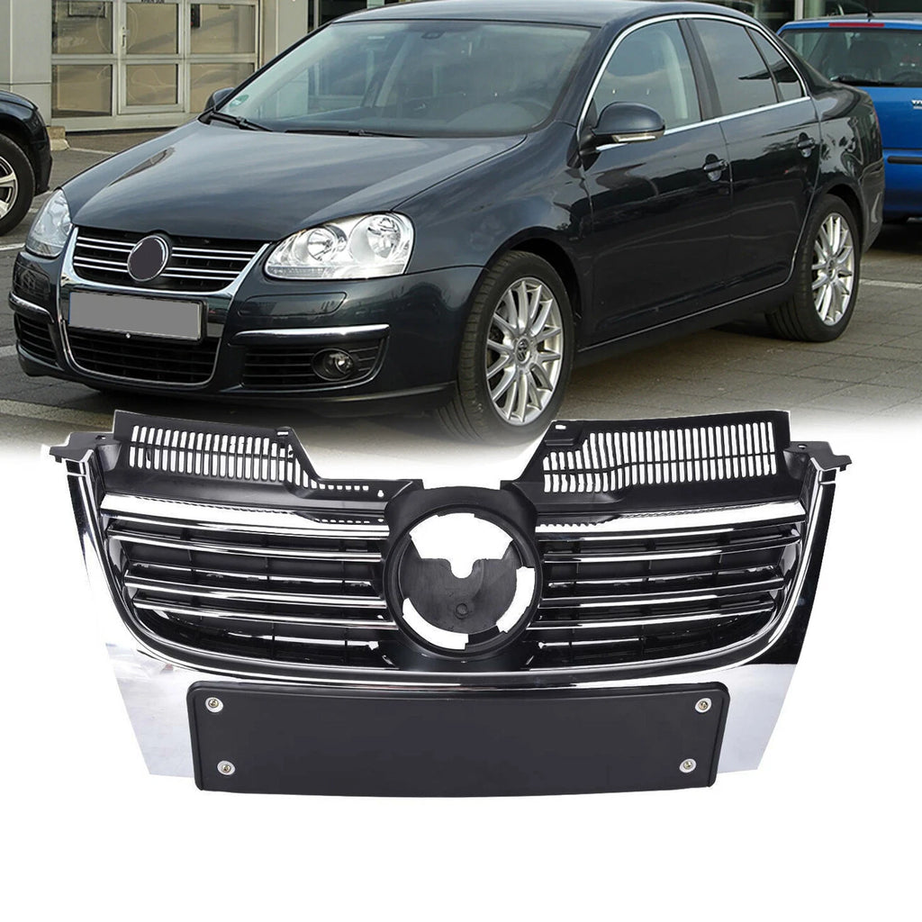 Front Bumper Grille & License Bracket for VW Jetta (2005–2010)