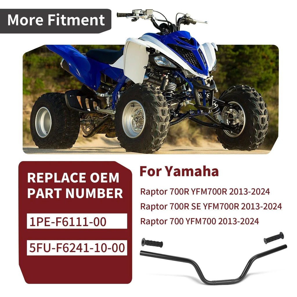 Heavy Duty HandleBar w/Grip for Yamaha Raptor 700R YFM700 YFM700R (2013–2024)